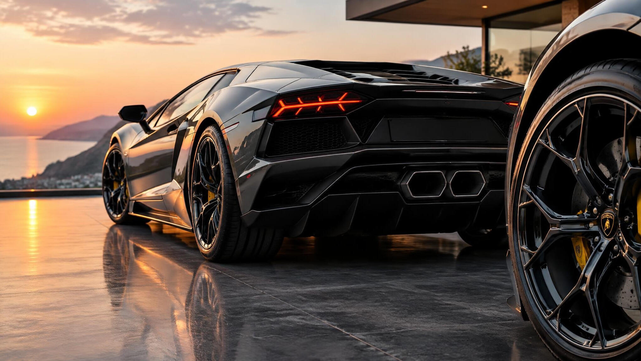 luxury car rear view