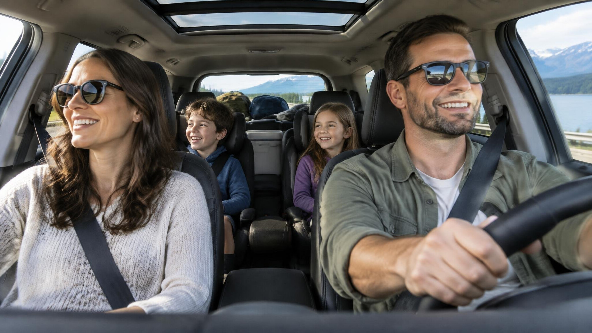 family road trip in SUV